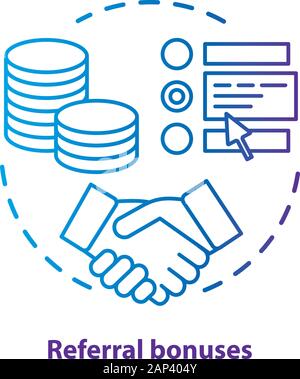 Casino referral bonuses concept icon. Reward program idea thin line illustration. Referral awards, incentives and benefits. Redeem points.  Vector iso Stock Vector