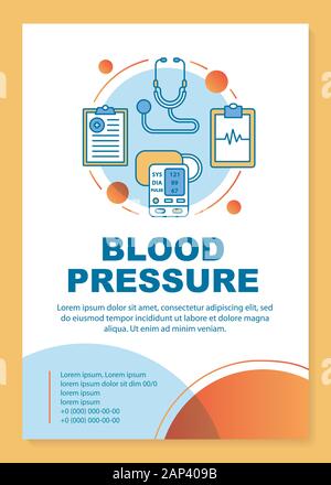 Blood pressure brochure template layout. Systolic, diastolic pressure ...