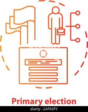 Elections concept icon. Primary election, ballot idea thin line illustration. Choosing new representers of  government, ministers, party members. Vect Stock Vector