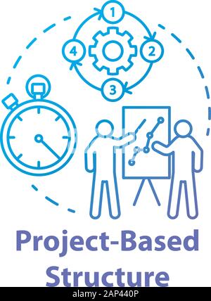 Project base structure concept icon. Corporate training, business presentation. Workflow process idea thin line illustration. Project management. Vect Stock Vector