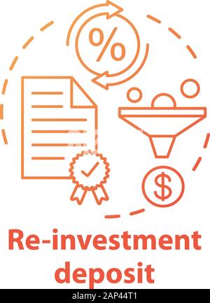 Savings concept icon. Reinvestment deposit idea thin line illustration. Creating investment account. Full profit, interest percentage withdrawal. Vect Stock Vector