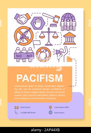 Pacifism brochure template layout. Anti war flyer, booklet, leaflet ...