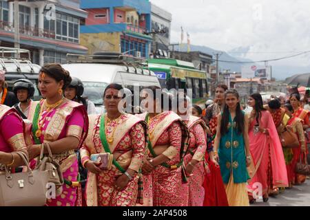 Nepali Women in Colorful Saaris