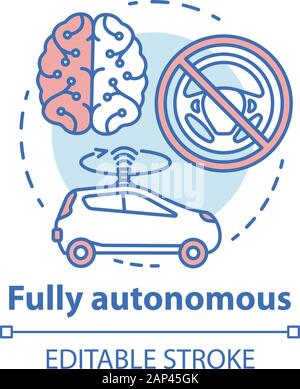 Fully autonomous car icon. Outline Fully autonomous car vector icon for ...