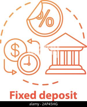 Savings concept icon. Fixed deposit idea thin line illustration. Creating investment account. Getting bigger profits, interest until maturity date. Ve Stock Vector