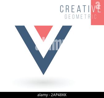 V initial based letter icon triangle geometric logo. Technology business identity concept. Creative corporate template. Stock Vector illustration Stock Vector