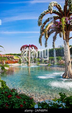Dubai miracle garden creative roal luxury fountain Stock Photo