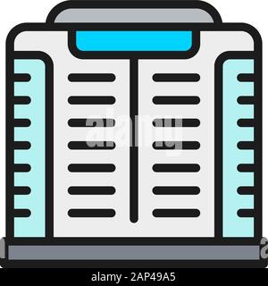 Vector exhaust ventilation flat color line icon. Isolated on white background Stock Vector