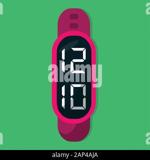 smartwatch showing clock isolated vector illustration Stock Vector
