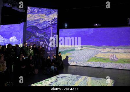 Multimedia exhibition by Vincent Van Gogh, Lugano, Switzerland, Europe. Stock Photo