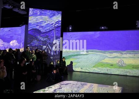 Multimedia exhibition by Vincent Van Gogh, Lugano, Switzerland, Europe. Stock Photo