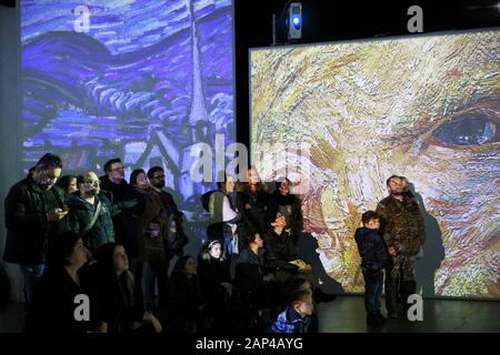 Multimedia exhibition by Vincent Van Gogh, Lugano, Switzerland, Europe. Stock Photo