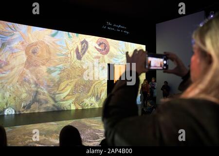 Multimedia exhibition by Vincent Van Gogh, Lugano, Switzerland, Europe. Stock Photo