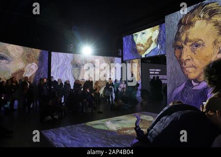 Multimedia exhibition by Vincent Van Gogh, Lugano, Switzerland, Europe. Stock Photo