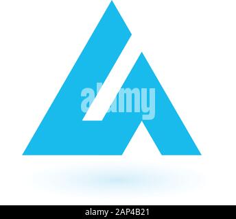 Letter A or delta geometric triangle logo design. Trinity concept. Business identity tech element. Stock Vector illustration isolated on white Stock Vector