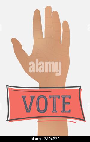 Illustration Of Indian People Hand With Voting Sign Showing General 