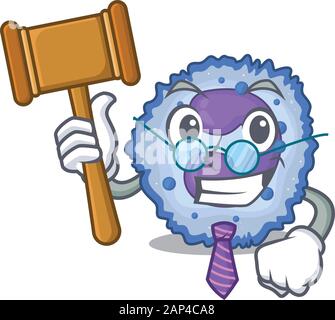 Smart Judge basophil cell in mascot cartoon character style Stock Vector