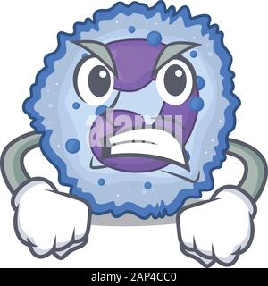 Basophil cell cartoon character design having angry face Stock Vector