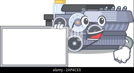 Combustion engine cartoon character design having angry face Stock ...