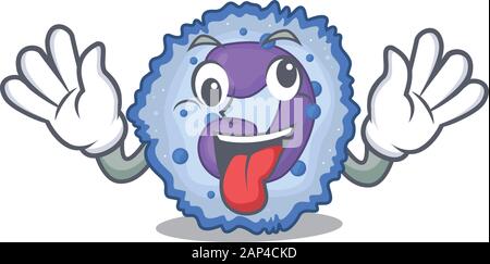 Basophil cell Cartoon character style with a crazy face Stock Vector