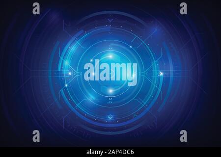 Abstract background for cyber technology futuristic concept on the dark blue background vector illustration Stock Vector