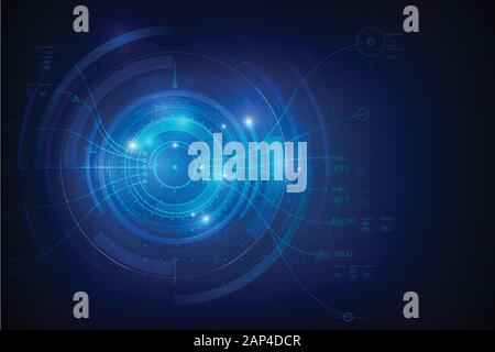 Abstract background for cyber technology futuristic concept on the dark blue background vector illustration Stock Vector