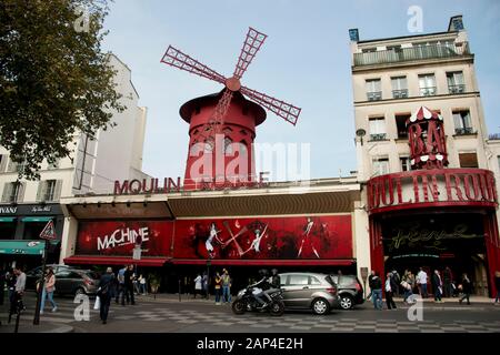 Moulin Rouge Paris. Famous Cabaret venue in Paris with famous red windmill. Red Light District Stock Photo - Alamy