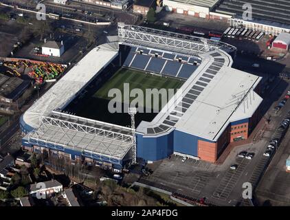 aerial view of West Bromwich Albion's Hawthorns Stadium, Birmingham Stock Photo