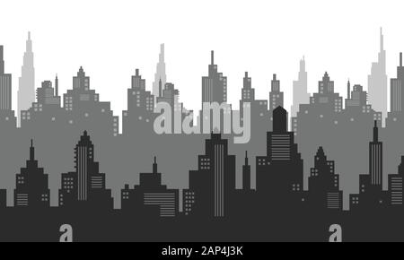Black and white from the city silhouette Stock Vector