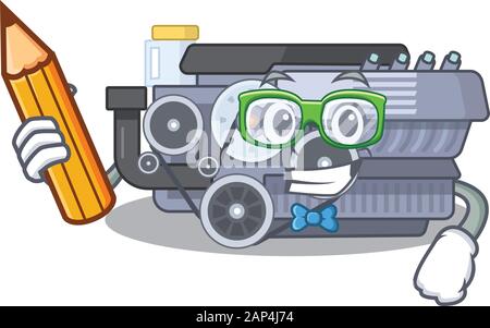 cartoon character of Geek combustion engine design Stock Vector Image ...