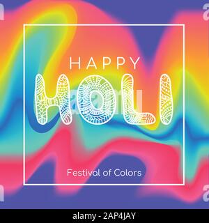 Happy Holi greeting card. Vector color background Stock Vector