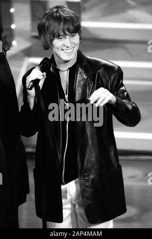 Sanremo Italy 22/02/1996,Take That, guests of the Sanremo Festival 1996 : Mark Owen during the performance Stock Photo