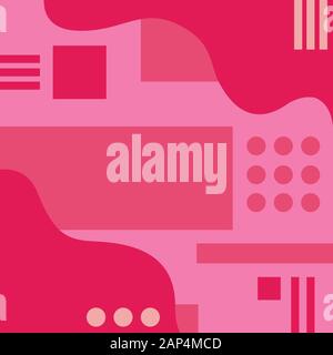 Geometric poster template, abstract shapes, event, sale, cover layout with copy space, pink colors Stock Vector