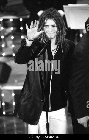 Sanremo Italy 22/02/1996,Take That, guests of the Sanremo Festival 1996 : Howard Donald during the performance Stock Photo