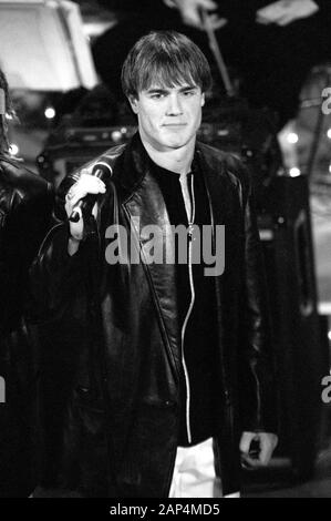 Sanremo Italy 22/02/1996,Take That, guests of the Sanremo Festival 1996 : Stock Photo