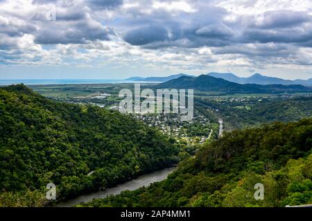 View across to Cairns from Kuranda Scenic Railway, Cairns, Queensland, Australia Stock Photo