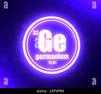 Germanium chemical element. Sign with atomic number and atomic weight ...