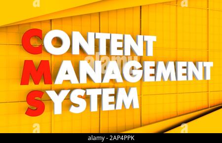 Acronym CMS - Content Management System. Business conceptual image. 3D rendering. Stock Photo