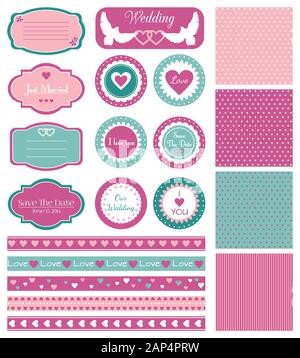 Set for wedding design Stock Vector