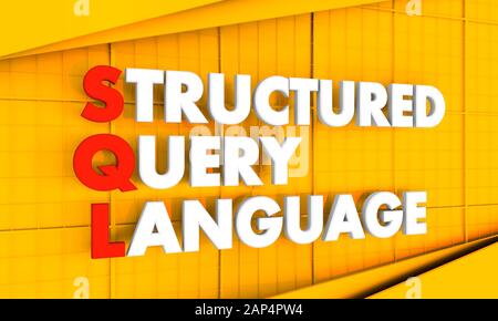 Acronym SQL - Structured Query Language. Internet conceptual image. 3D rendering. Stock Photo