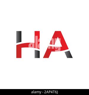 letter HA Logo Design Vector Template. Initial Linked Letter HA Vector Illustration Stock Vector