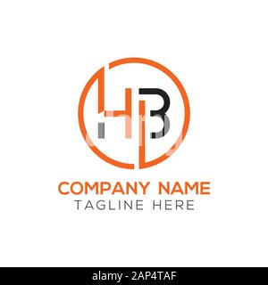 letter HB Logo Design Vector Template. Initial Linked Letter HB Vector Illustration Stock Vector