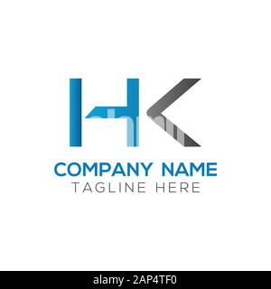 letter HK Logo Design Vector Template. Initial Linked Letter HK Vector Illustration Stock Vector