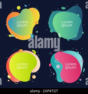 Set of abstract modern fluid colorful shape graphic element banners background. Gradient banner flowing liquid shapes. You can use for template design Stock Vector