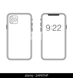 phone line on a white background with a multifunction camera for article, business vector eps 10 Stock Vector