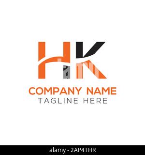 letter HK Logo Design Vector Template. Initial Linked Letter HK Vector Illustration Stock Vector