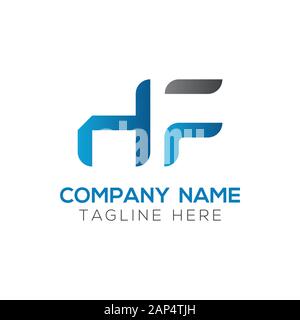 letter HF Logo Design Vector Template. Initial Linked Letter HF Vector Illustration Stock Vector