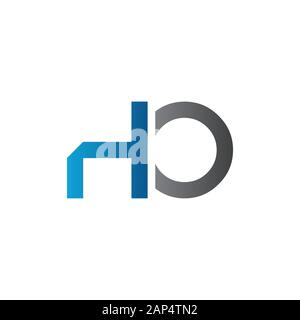 letter HO Logo Design Vector Template. Initial Linked Letter HO Vector Illustration Stock Vector