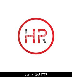 letter HR Logo Design Vector Template. Initial Linked Letter HR Vector Illustration Stock Vector