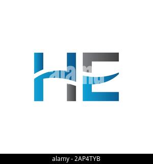 letter HE Logo Design Vector Template. Initial Linked Letter HE Vector Illustration Stock Vector